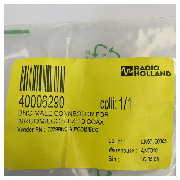 SSB Ηλεκτρονικός συνδετήρας BNC-αρσενικό με κλιπ για Ecoflex-10 & Aircom Plus - 7379 