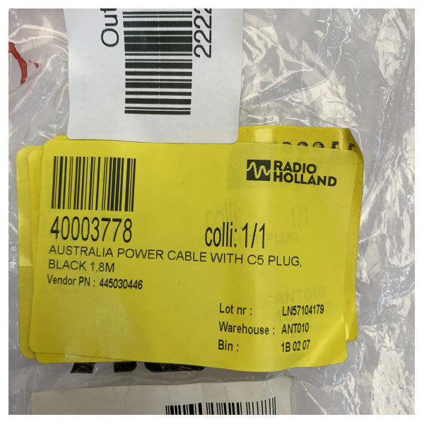 電源ケーブル EU シュコーから C5 プラグ - 1.8m - K5024 