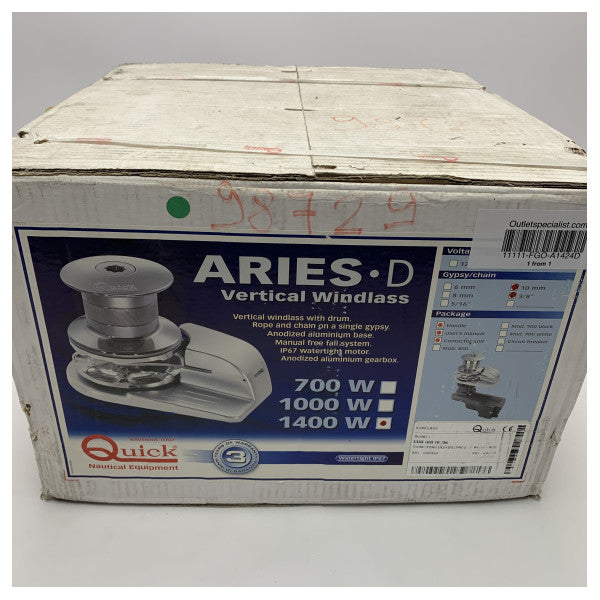 Quick Aries 24V 1400W 10 mm de molienda eléctrica con Capstan - A1424D