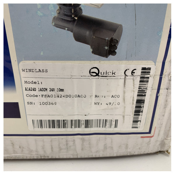 Elektryczna winda kotwiczna Quick Aries 24V 1400W 10 mm z kabestanem - A1424D