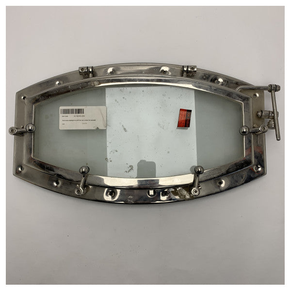 Tempesta tal-azzar inox port hole ellittiku ta' 20.32 x 45.72 cm 