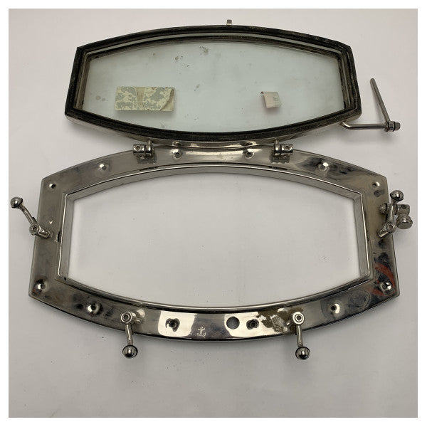 Tempesta tal-azzar inox port hole ellittiku ta' 20.32 x 45.72 cm 