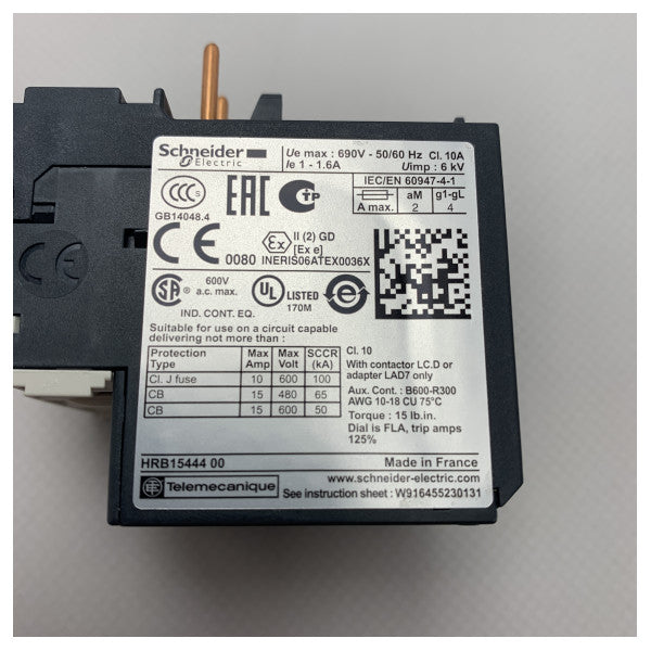 Schneider Electric LRD06 motor thermal overload relay