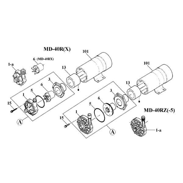 Iwaki MD0655 ​​- MD -40RZ5M kućište crpke bijelo