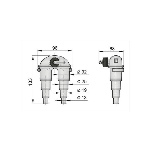 Vetus ASDV 12 - 32 mm Kunststoffbelüfter mit Ventil