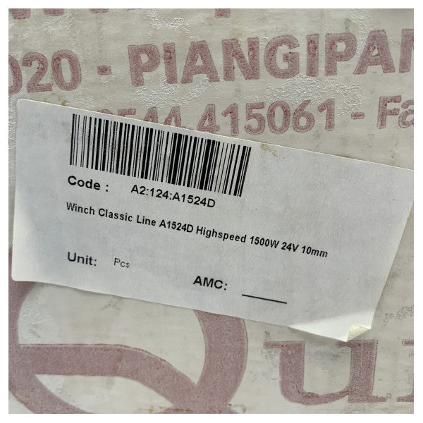 Nopea Antares 1524D 1500W 24V ruostumattomasta teräksestä valmistettu vinssi kannen yksikkö 10 mm - AT1524D