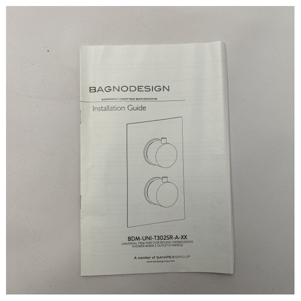 BagNodesign Part Universal Trim Part para ducha Termostática BDM-UNI-T302SR-A-CP