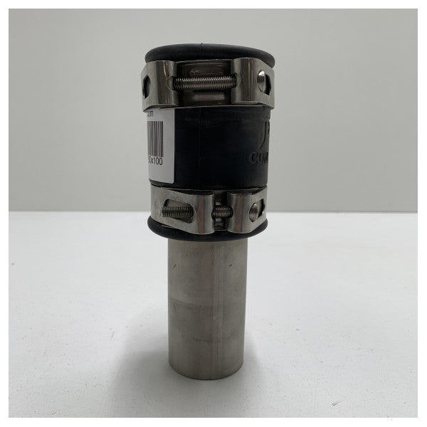 Marine Grade 50mm Stainless Steel Rubber Pipe Coupling with Hose Clamps - Durable & Corrosion Resistant