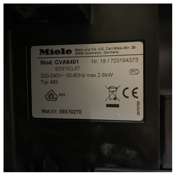 Miele CVA6401 eingebaute Espresso-Kaffeemaschine in Schwarz