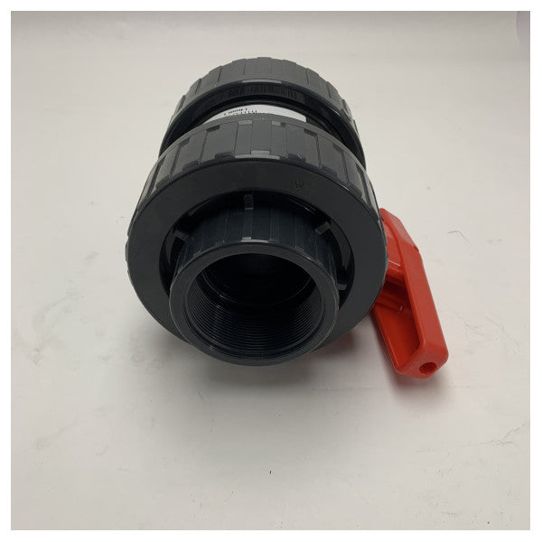 Valvola a sfera Profec Safe D-75-2.5 PVC-U PN 10 - Valvola in PVC di qualità marina per un controllo affidabile del flusso d'acqua.