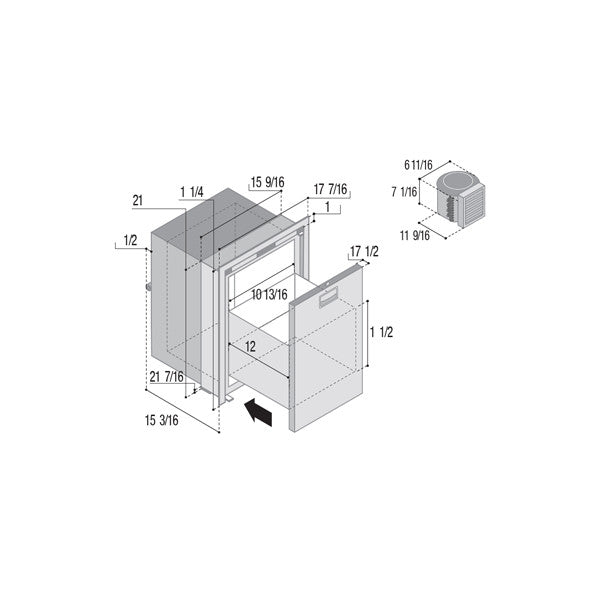 Vitrifrigo DW42 42L compressor drawer refrigerator 12/24V - RF OCX2 GR