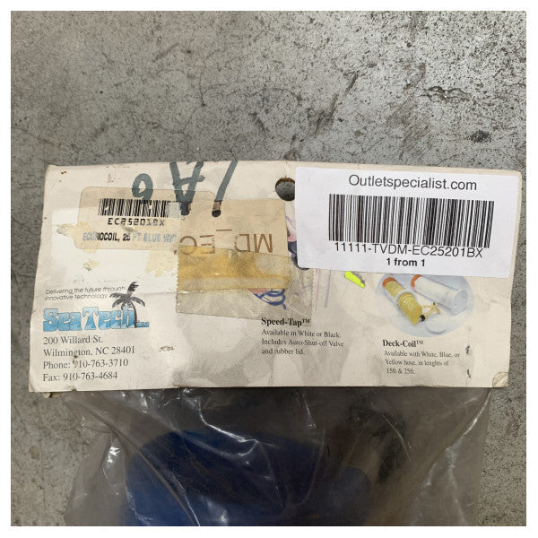 خرطوم غسيل سطح السفينة الأزرق الملفوف من سي تك خرطوم مياه بحري متين للتنظيف والشطف