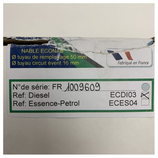 Econab ECDI03 Marine Diesel Fuel Connector - издръжлив фитинг за горивна линия от неръждаема стомана и алуминий