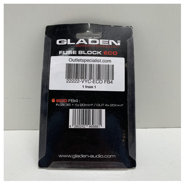 Connecteur de bloc de distribution d'alimentation Gladen Eco FB4