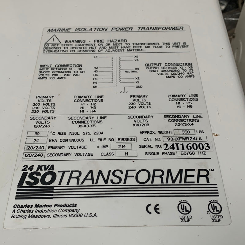 Charles 24 KVA | 100 Amp Isotransformator Isolation Transformator - 93 --xfmr24i - a