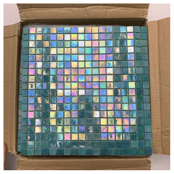 Mosaico FERN 2 azulejo de vidrio acabado iridiscente