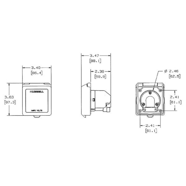 Hubbell Hbl332nm 32A Duschkrafteinlass Edelstahl