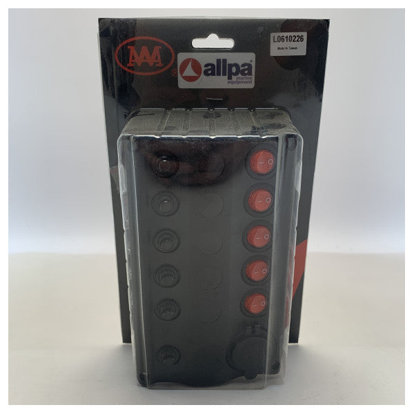 Allpa 12V 5ファンクション電気スイッチパネル ブラック - L0610226