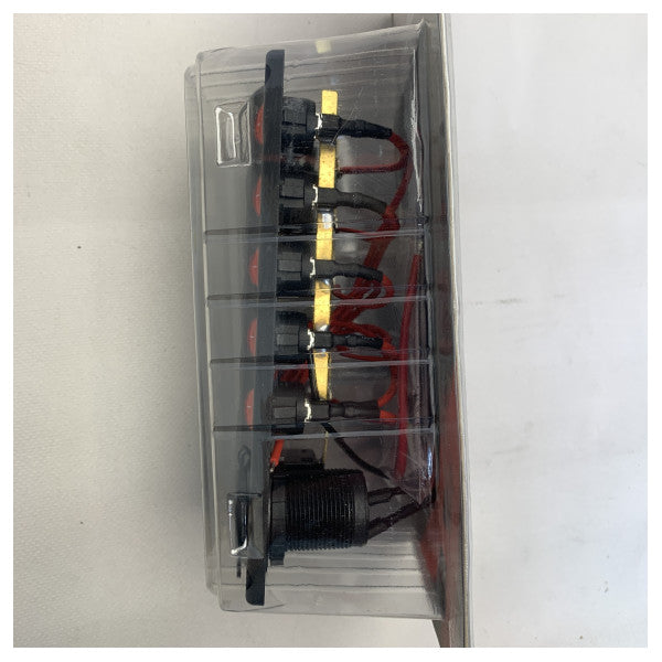 Allpa 12V 5ファンクション電気スイッチパネル ブラック - L0610226