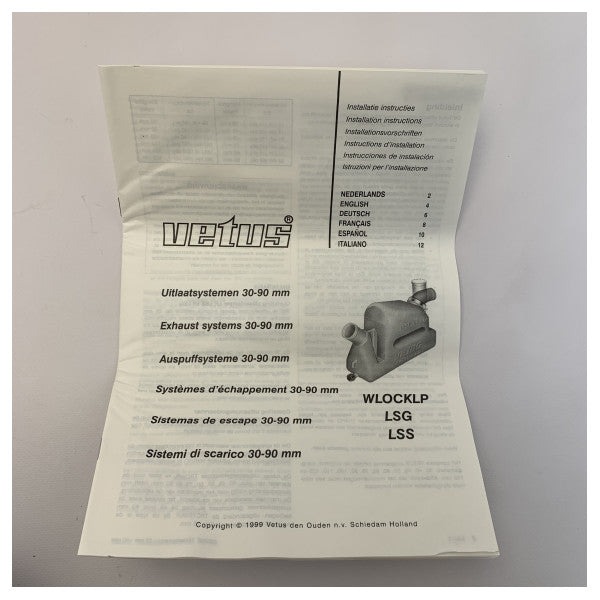 Vetus LP 30 30 mm fecho de água de plástico