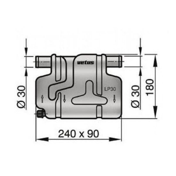 Vetus lp 30 30 mm plastični zavodnik