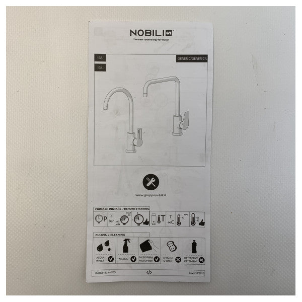 Nobili Live Chrome single lever kitchen tab - LV00137/CR