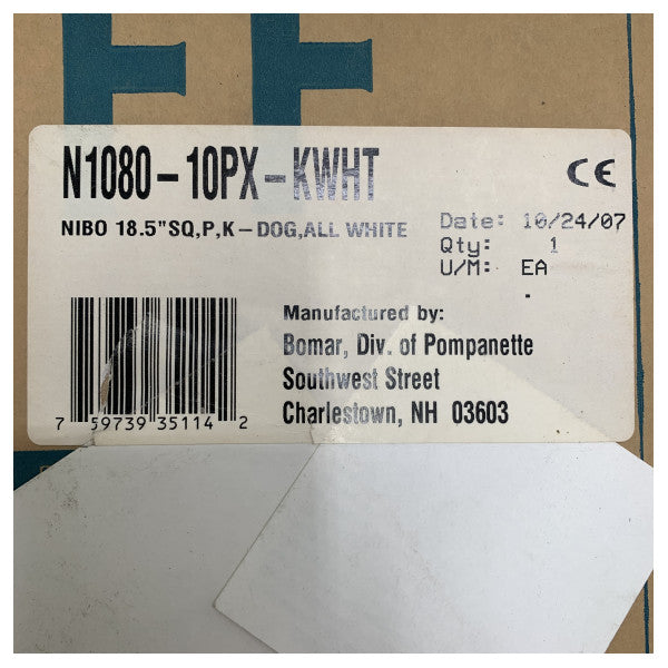 Bomar Square Aluminium Opening Hatch White 470 x 470 mm-n1080-10px-kwht