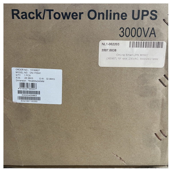 Digitus Professional Online Smart UPS 3000VA Marine-Grade Power Supply with LCD Display and Rack Mount