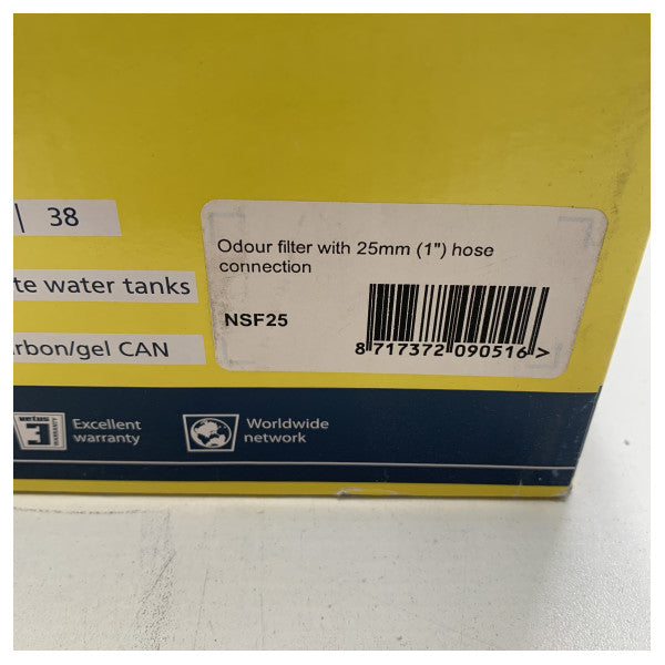 Vetus NSF38 38 mm ホールドタンク用臭気フィルター