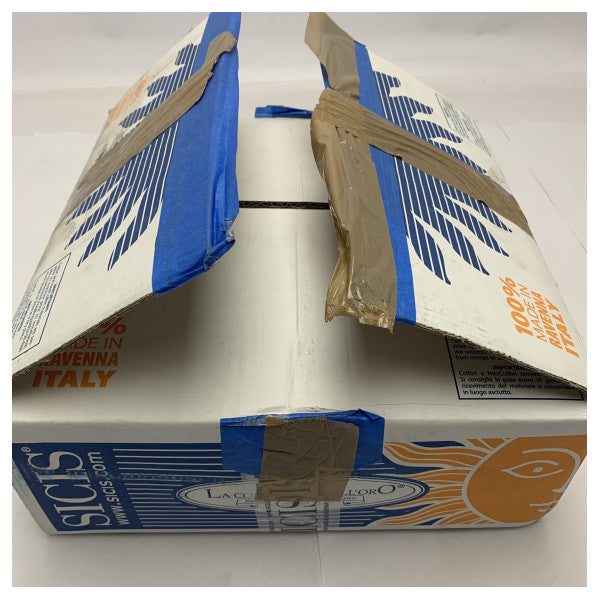 Mozaika szklana Sicis do zastosowań morskich - trwała niebiesko-zielona ze złotymi akcentami, 15x15 mm