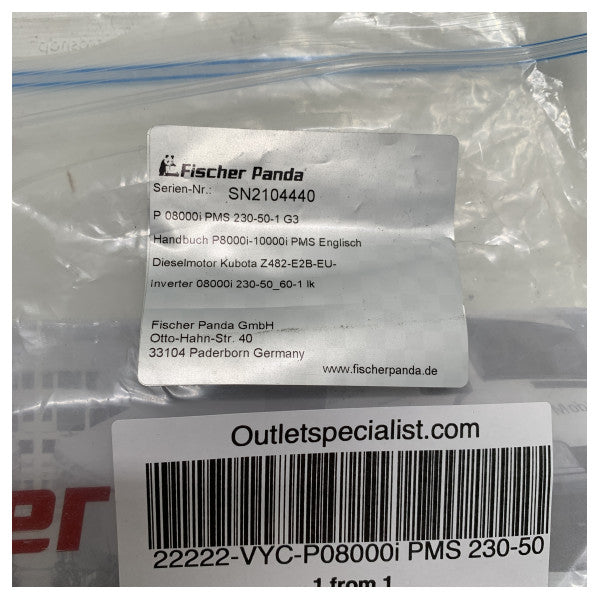 Fischer Panda P08000i PMS 230-50 Hartabdeckungshandbuch