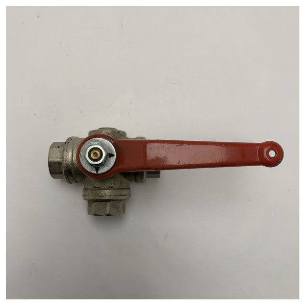 Vetus 3-way ball valve 1/2 inch nickel brass. plated - PN40-08A - KRA1/2L