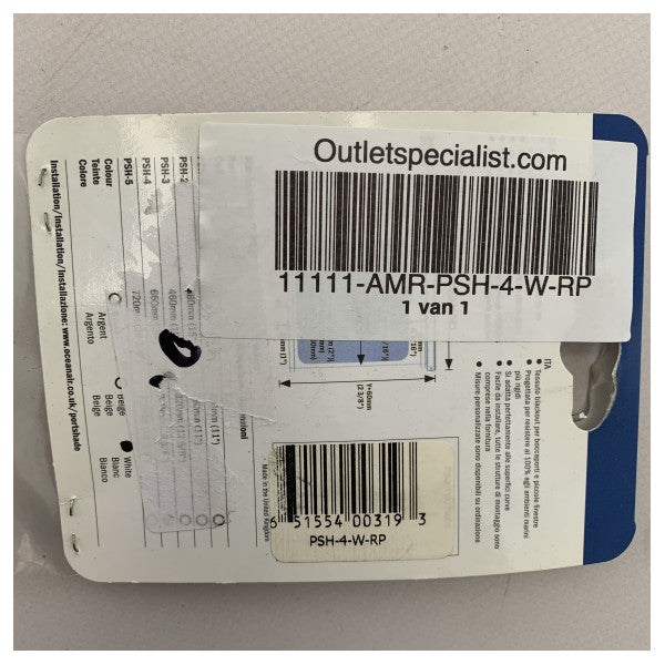 Dometic OceanAir portshade roller blind white 660 x 320 mm - PSH-4-W-RP