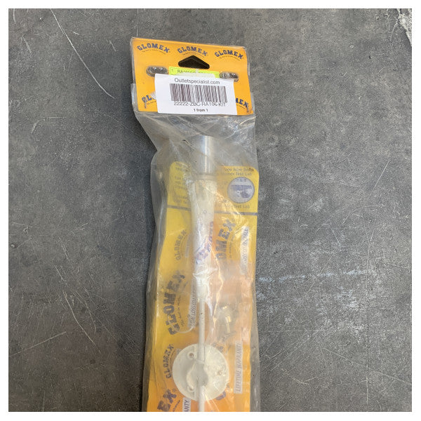 Glomex RA106 SLSPB VHF-laiva-antenni kaapelilla ja kiinnikkeellä varustettuna