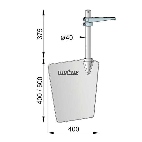 Vetus RUDS4040 paslanmaz çelik dümen bıçağı 40 mm şaft