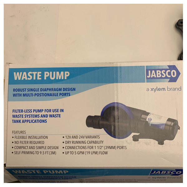 Jabsco selbstansaugende 24V / 19 LPM Schwarzwasser-Abwasserpumpe - 50890-1100