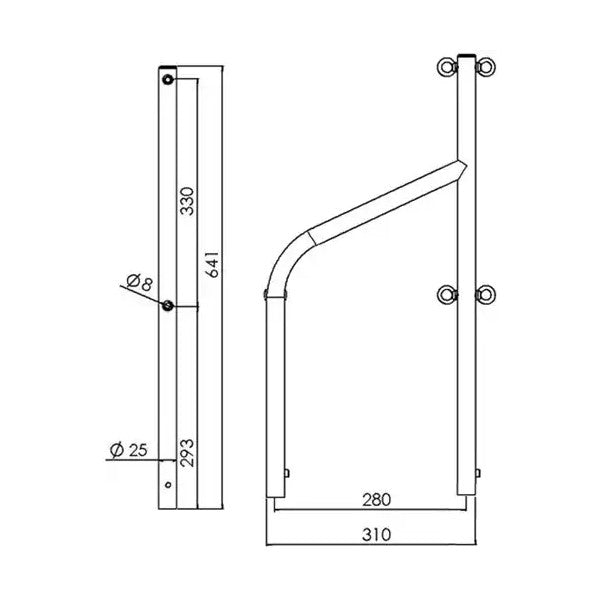 GOIOT nehrđajući čelik žezlost Ø25 x 640 mm