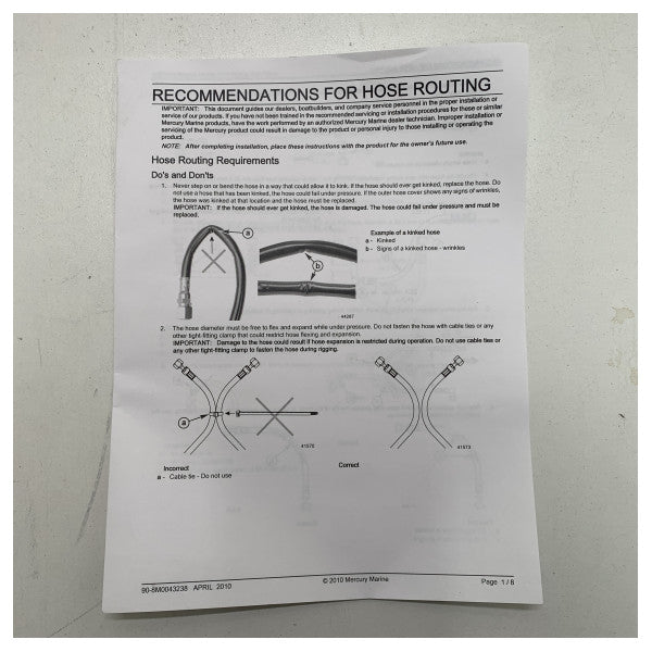 Simrad Verado autopilot hydraulic hose kit 1.8 meter - 8M0167285