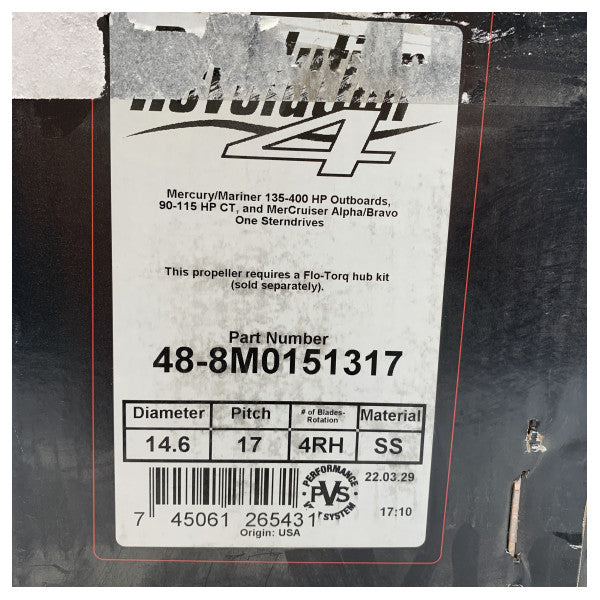 Elica Mercury Revolution a 4 pale in acciaio inox 14,6 x 17P CR