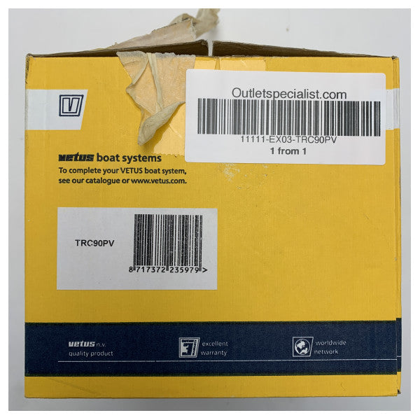 Raccordo di scarico a poppa in plastica Vetus TRC90PV - 90 mm