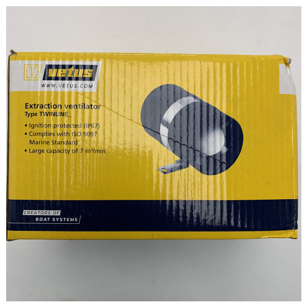 Vetus TWINLINED 24V In-Line Ventilator 102 mm.
