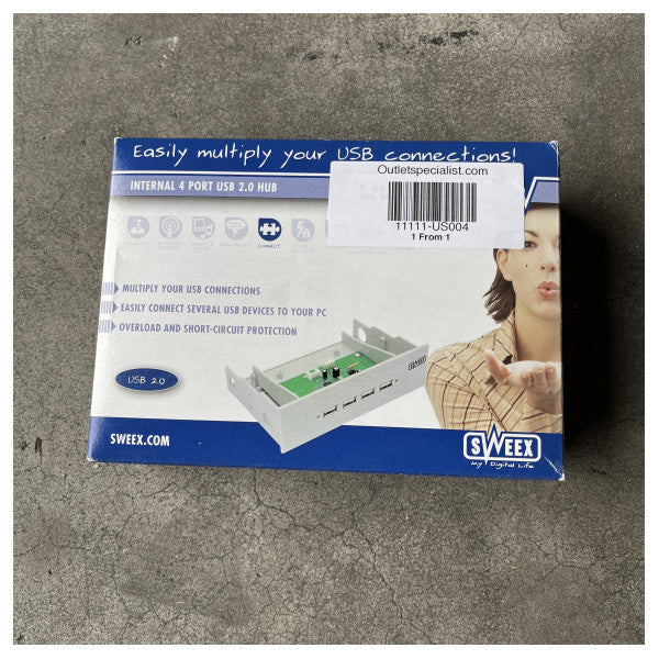 Sweex intern USB 2.0-hubb med 4 portar för tillförlitlig USB-expansion i marina och elektroniska system