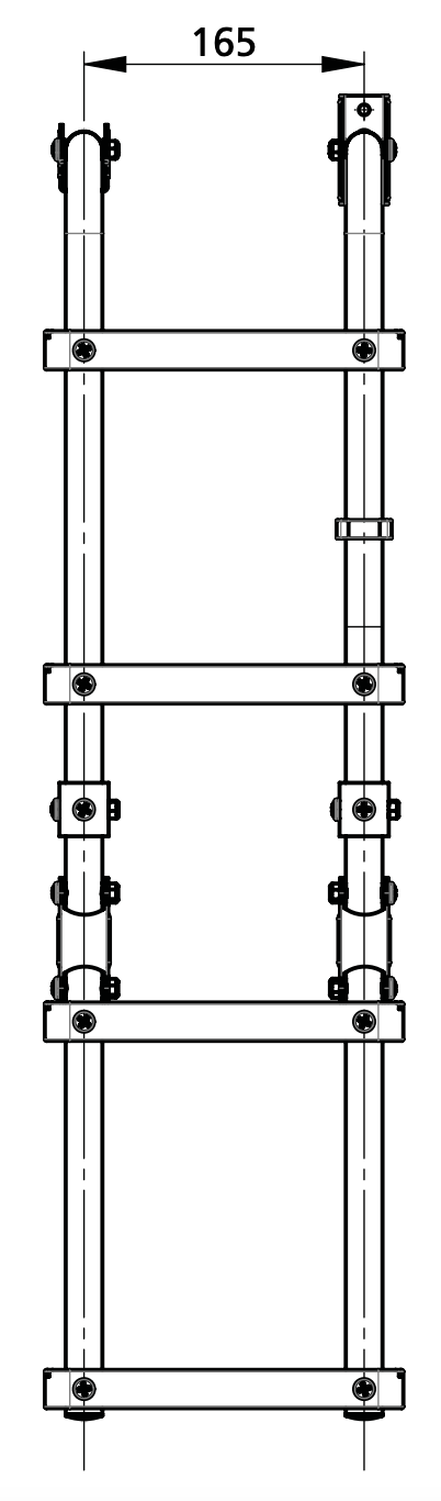 Drabinka kąpielowa Vetus SLFM3A składana 3 stopnie z drewna tekowego