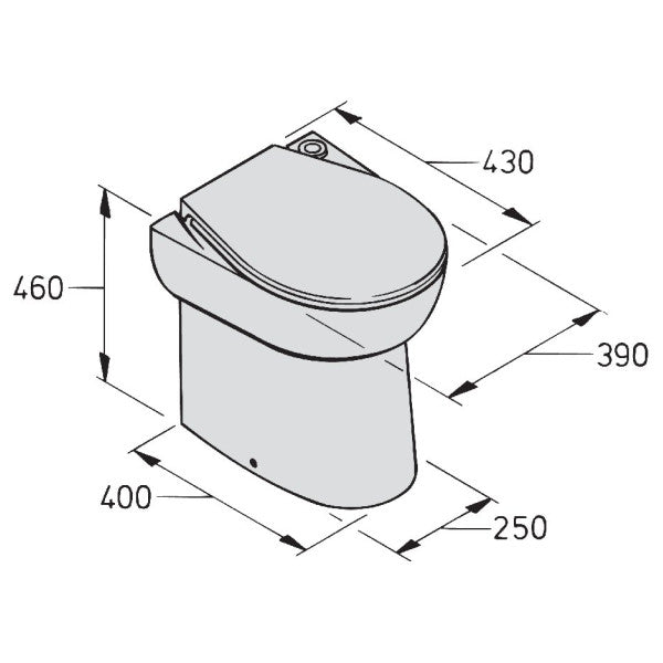 Vetus WCS2 Electric Marine Toilette weiße Keramik 24 V