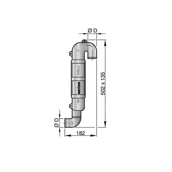 Vetus wlocklt40 40 mm Plastikschwanenhalle | Schwanenhals