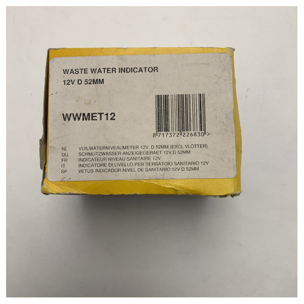 Vetus WWMET12 waste water tank level indicator 52 mm 12V