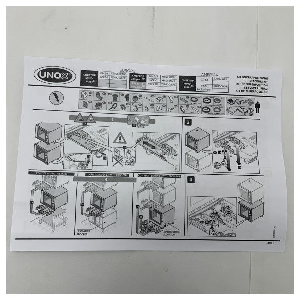 Unox Double stack installation kit for electric ovens - XEAQC-00E2-E