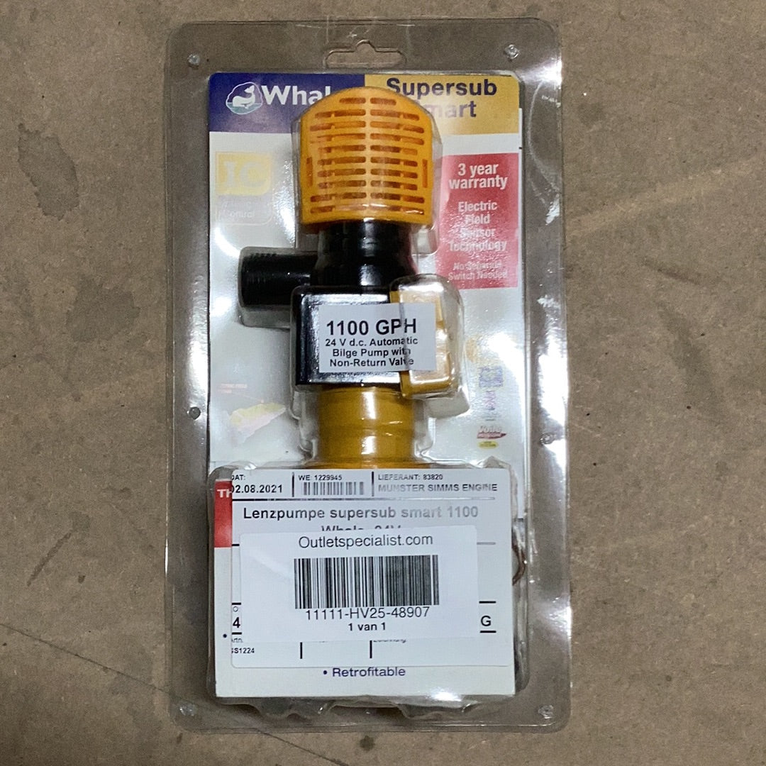 Bomba de esgoto inteligente Whale Superb 1100 24V - 48907