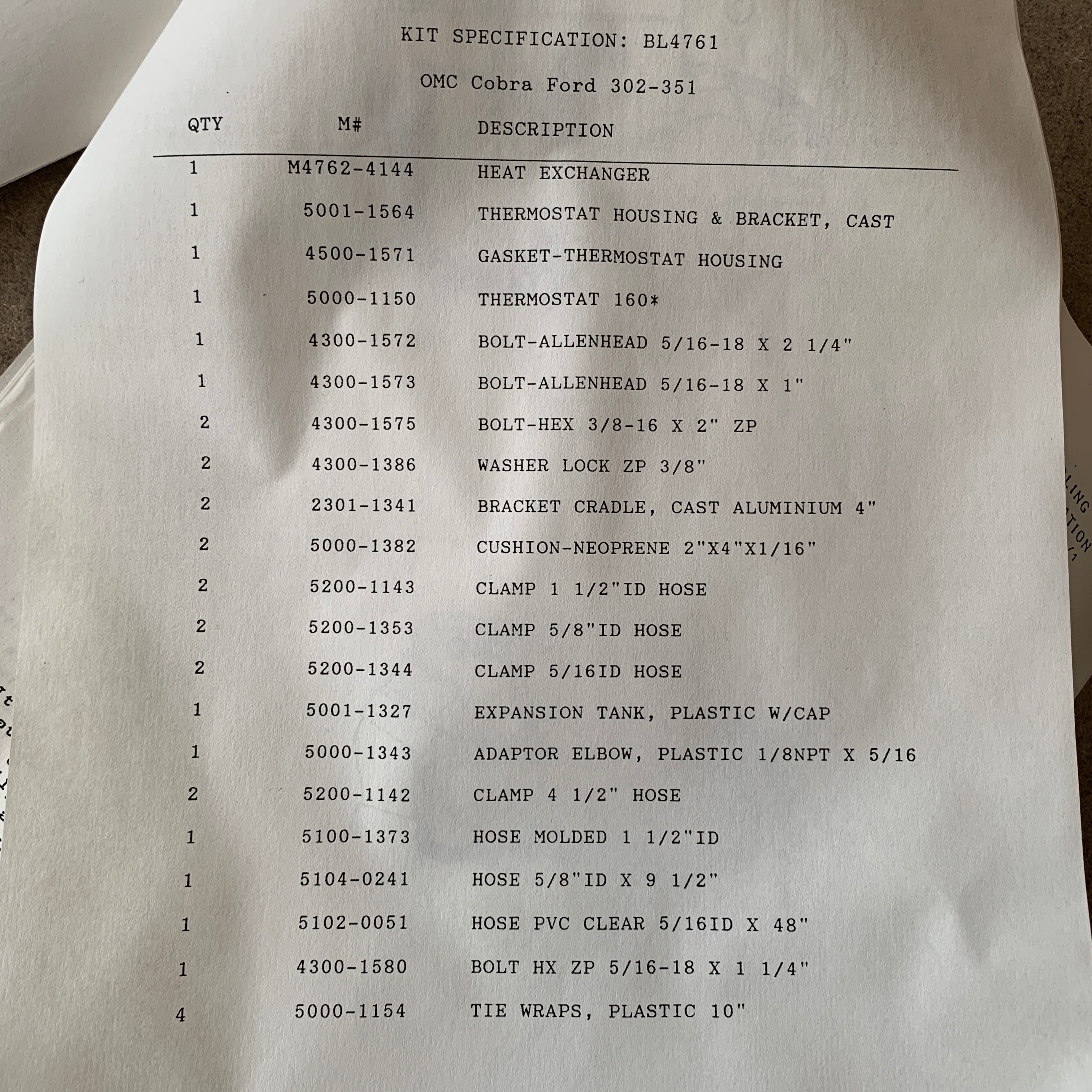 Martec OMC Cobra V8 värmeväxlare för havsvatten - 901-1415