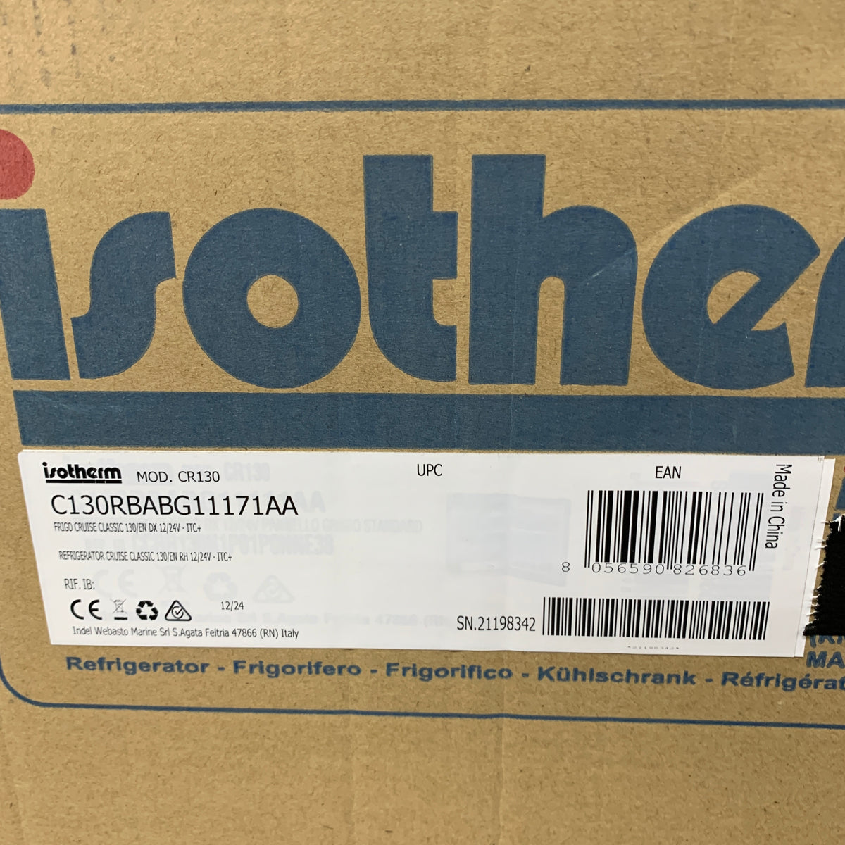 Réfrigérateur à compresseur Isotherm Cruise 130 130L Classic refroidi 12/24V 
